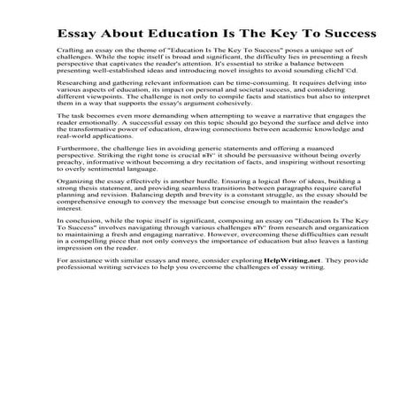 Essay About Education Is The Key To Success