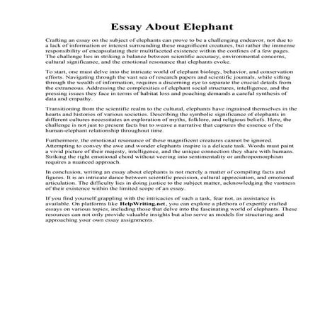 Essay About Elephant