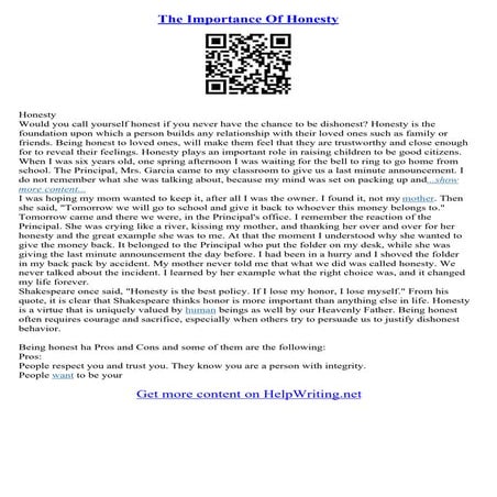 Essay About Honesty
