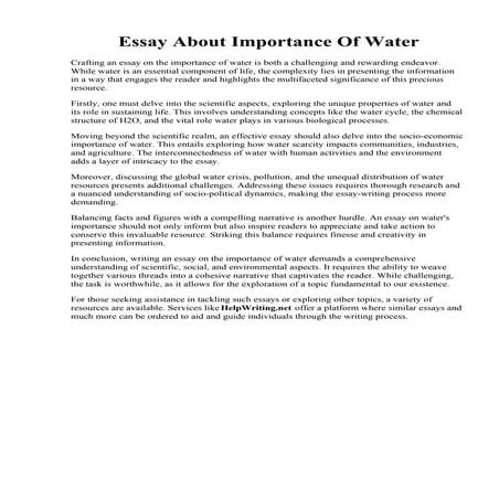 Essay About Importance Of Water.pdf