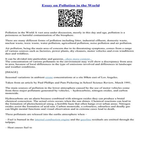 Essay About Land Pollution