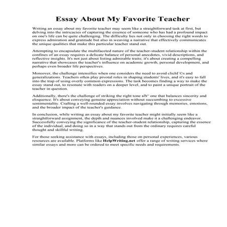 Essay About My Favorite Teacher.pdf