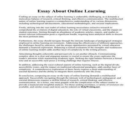 Essay About Online Learning. Essay About Online Class  Ilustrasi