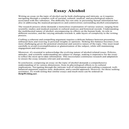 Essay Alcohol