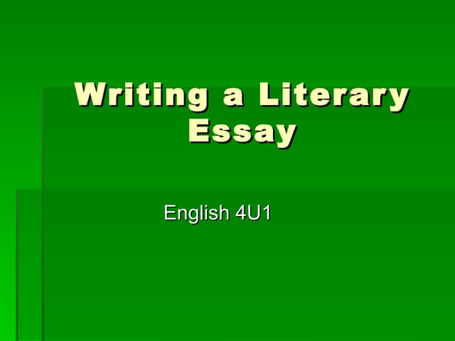 Essay and thesis development 2011