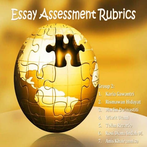 Essay Assessment Rubrics
