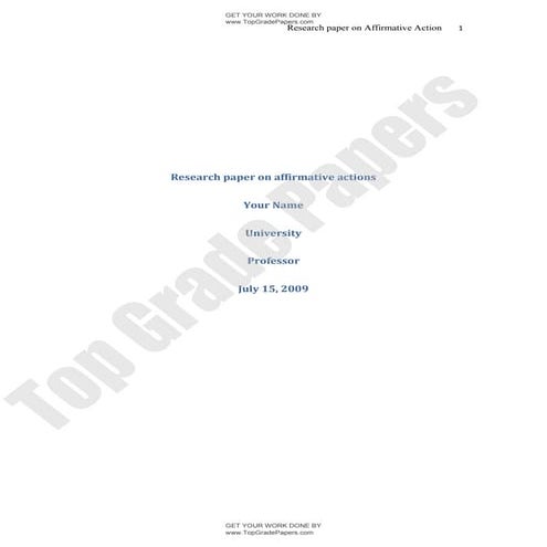 Essay assignment   research paper on afirmative actions - www.topgradepapers.com