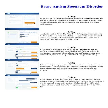 Essay Autism Spectrum Disorder. Online assignment writing service.
