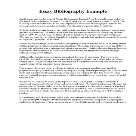 Essay Bibliography Example. Arizona College of Nursing