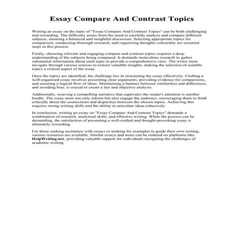 Essay Compare And Contrast Topics.pdf