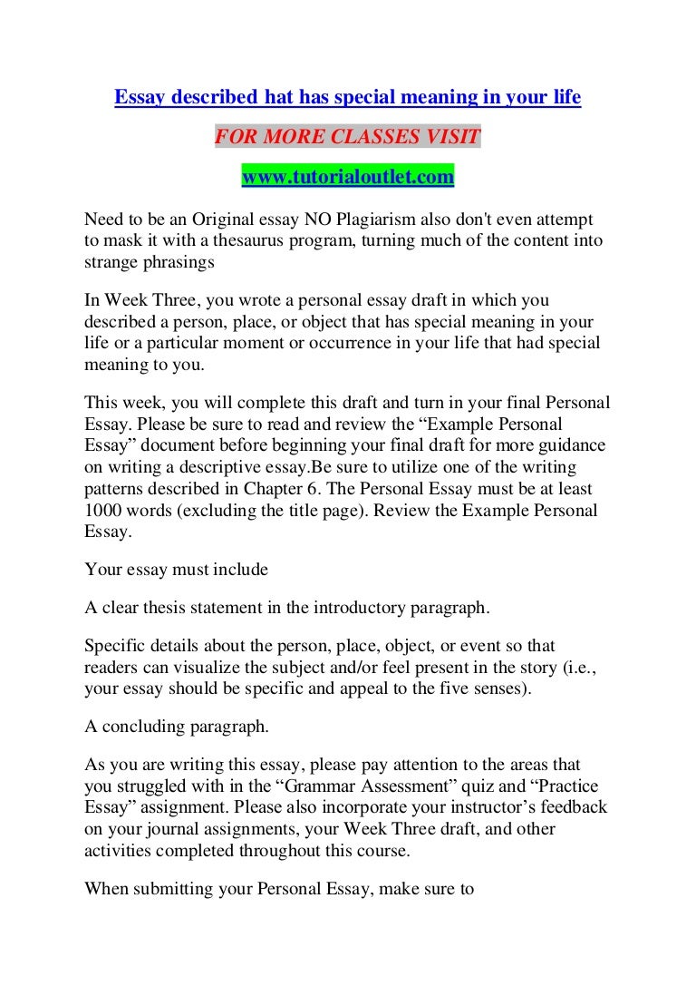 Essay About A Place That Is Special To You