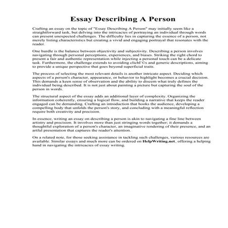 Essay Describing A Person. 008 Essay Example Describing Yourself As Student O...