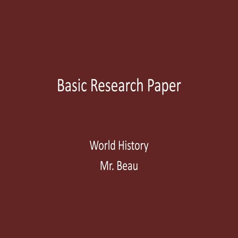 Research Essay Development