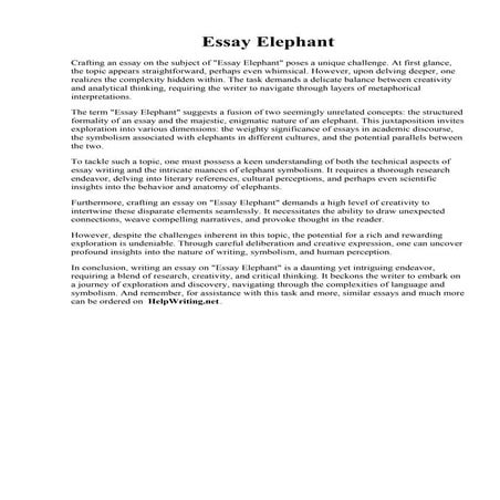 Essay Elephant