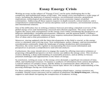 Essay Energy Crisis Energy Crisis Power Crisis In Pakistan Research