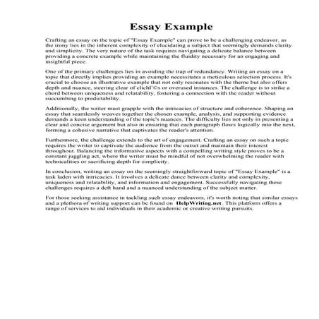 Essay Example | PDF