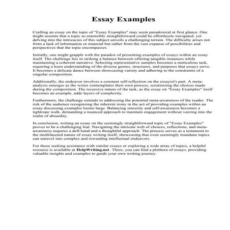 Essay Examples. Washtenaw Community College