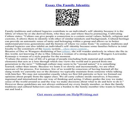 Essay Examples About Family