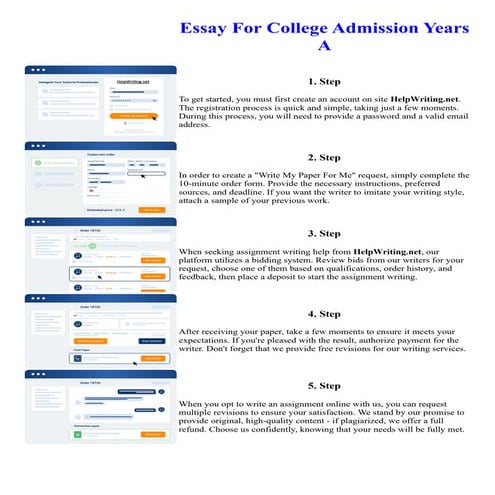 Essay For College Admission Years A. Online assignment writing service.