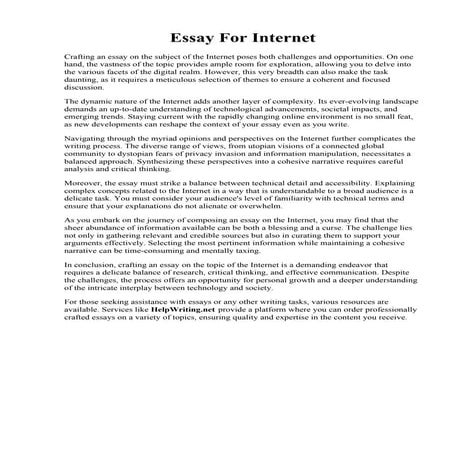 Essay For Internet