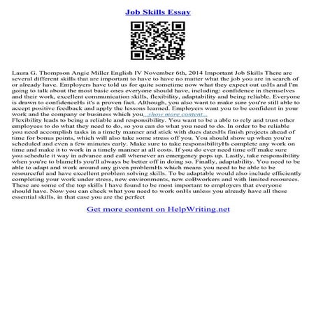 Essay For Job | PDF
