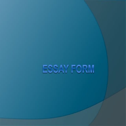 Essay form