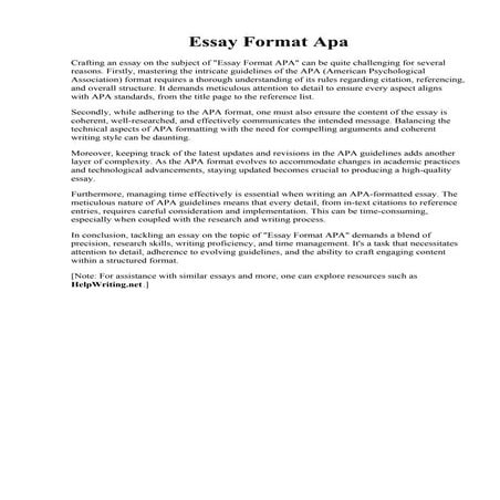 Essay Format Apa. Apa format essay conclusion - How to Write an Essay ...