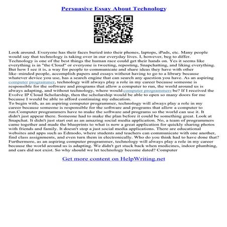 Essay For Technology