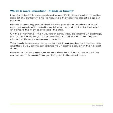 Essay friends vs family