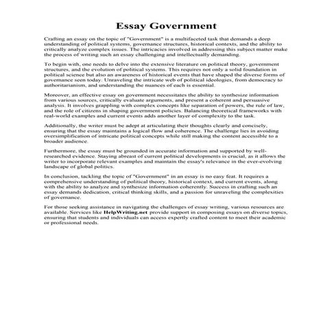 Essay Government