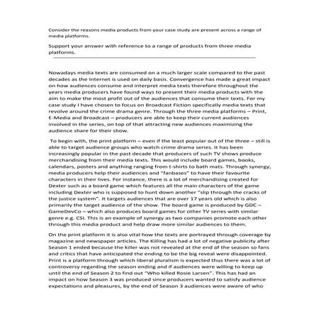 AS Media Studies - Case Study Example