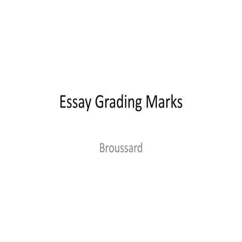Essay grading marks