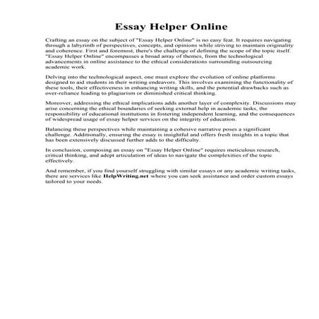 Essay Helper Online