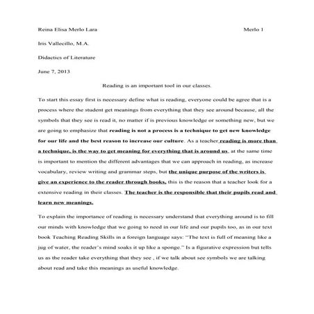 Essay how important is reading for our students