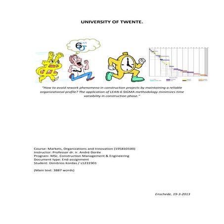 (Essay) HRO & Lean 6 Sigma