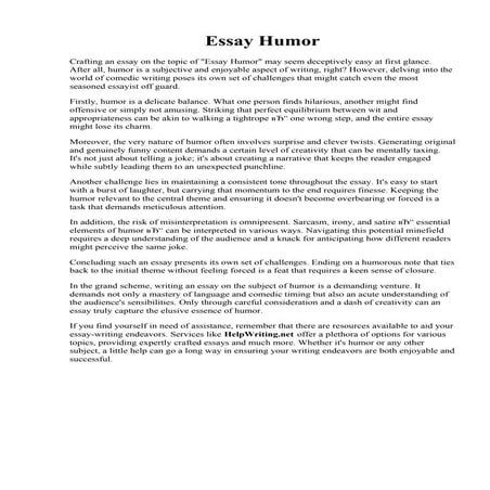 Essay Humor