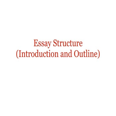Essays: Introduction and outline