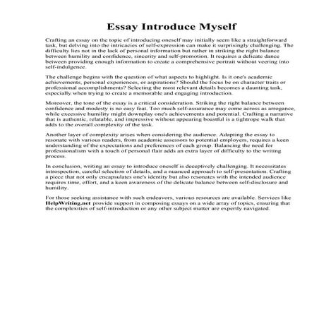 Essay Introduce Myself. 006 Essay Example About Myself Introduction ...