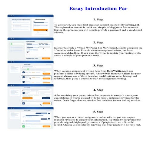 Essay Introduction Par. Online assignment writing service.