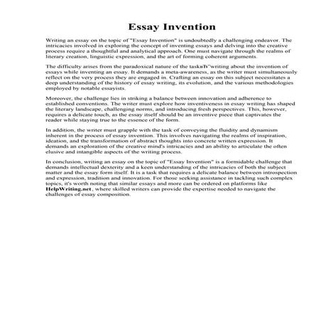 Essay Invention