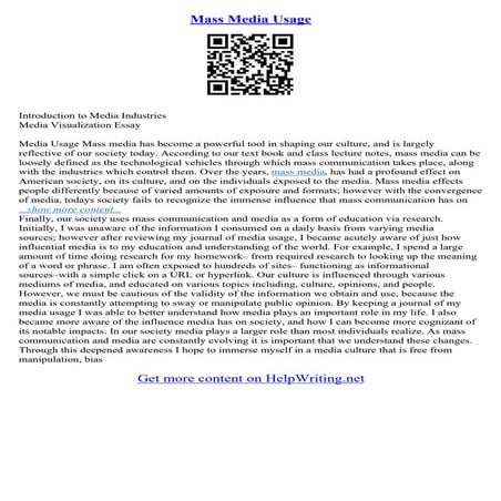 Essay Mass Media