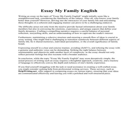 Essay My Family English