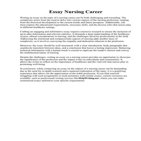 Essay Nursing Career