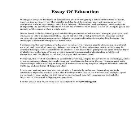 Essay Of Education. Florida Gateway College