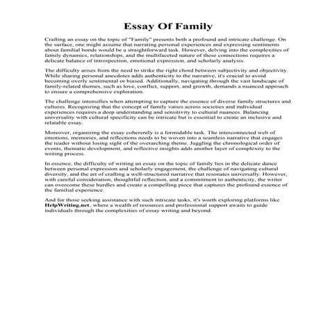 Essay Of Family.  Family essay in english. My Family, English Essay Sample. 2...