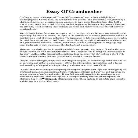 Essay Of Grandmother