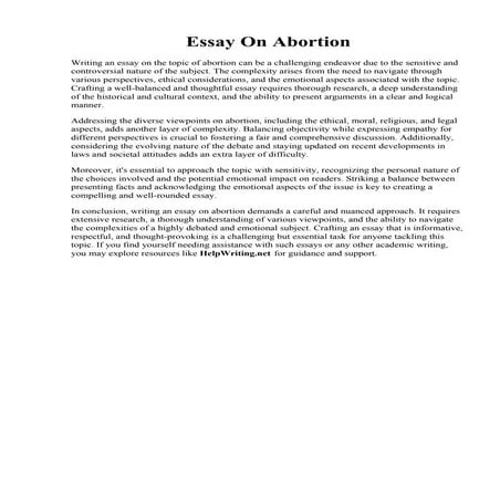 Essay On Abortion
