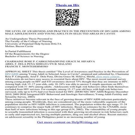 Essay On Aids Awareness