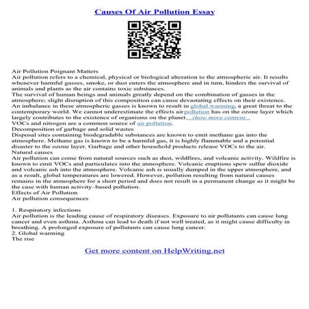 Essay On Air Pollution