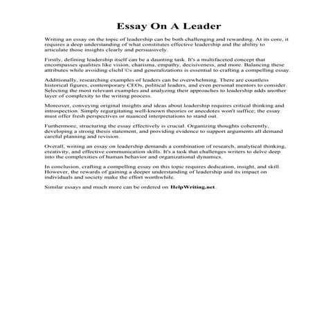 Essay On A Leader.pdf